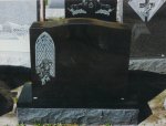 #35 - 2-6 All Polished Black - Etched Mary in front of Gothic window